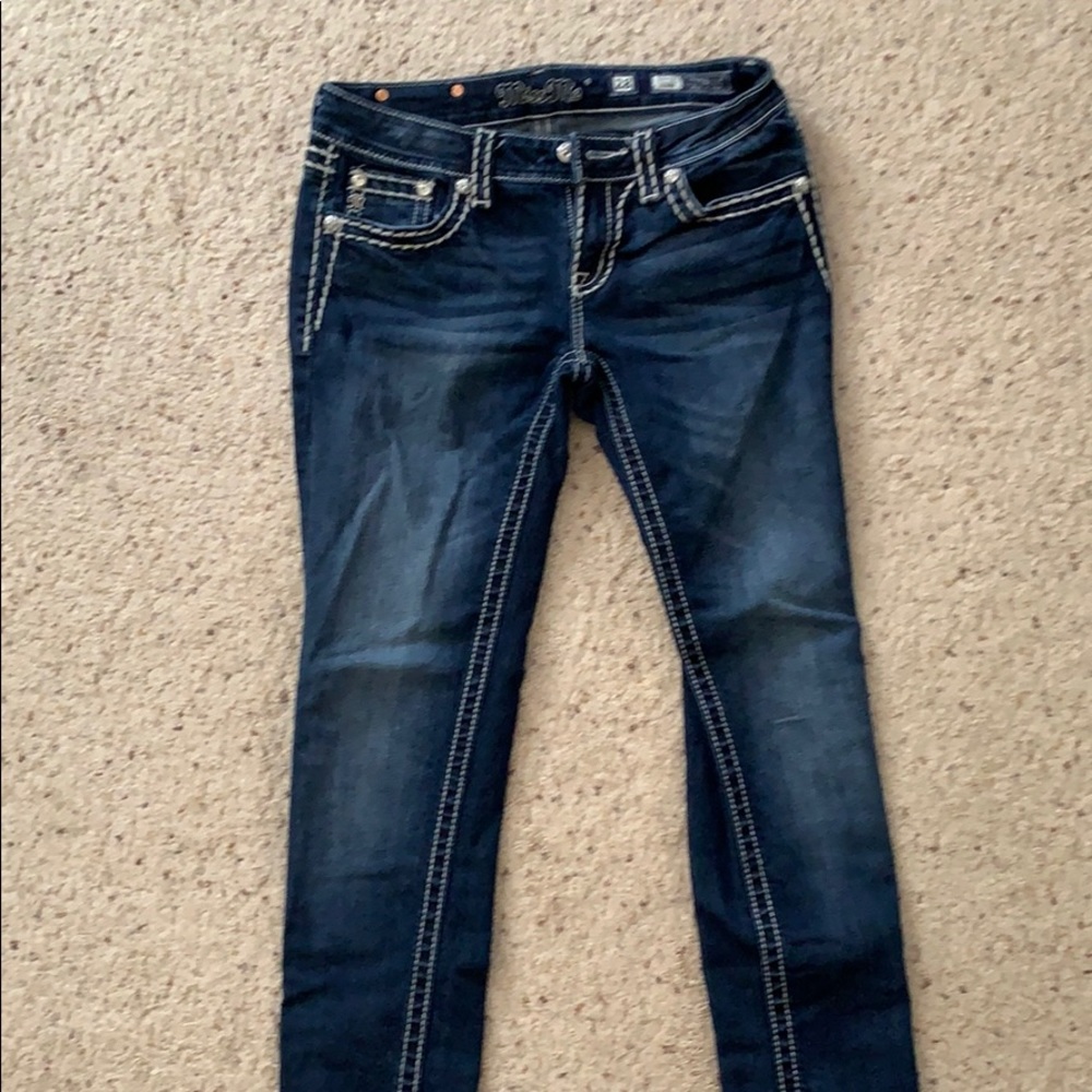 Dark wash Miss Me Skinny Jeans - Picture 3 of 9